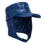 Waterproof Rain Cap With Ear Covers For Men & Women | Windproof Thermal Outdoor Hat For Hiking, Fishing & Cycling | Navy Blue
