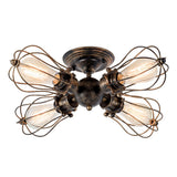 moonkist Vintage Ceiling Light Industrial Semi-Flush Mount Ceiling Light Metal Fixtures Painted Finish (with 4 Light) (Bronze)
