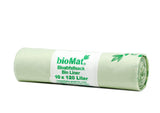 bioMat 35 Gallon Compostable Trash Bags, 10 Count, Biodegradable Trash Bags for Compost Bin, BPI and TUV Certified, Keep your Bi