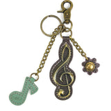 G Clef Musical Note Music Charming Key Chain Purse Bag Fob Charm