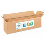 Long Moving & Shipping Boxes 22 x 6 x 6 inches (5-Pack) - Extra Strength 200 lb vs Regular - Corrugated Heavy Duty Cardboard Box