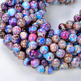 Zenkeeper 116 Pcs Sea Sediment Imperial Jasper Beads for Jewelry Making 6 MM Colorful Imperial Jasper Gemstones Loose Stone Bead