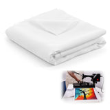HunnmingRe 5 Yards White Sublimation Polyester Fabric, 65 Wide Precut & Heat Press Ready - 100% Polyester Soft Smooth Material f