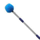 Cobweb Duster with Pole, 6ft Stainless Steel Pole Cobweb Brush with Medium-Stiff Bristles for Walls Beams Shelves Iight Fixtures
