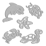Metal Sea Animals Starfish Dolphin Crab Tortoise Cutting Dies, Ocean Octopus Die Cuts Embossing Stencils Template Mould for Card