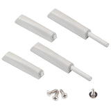 Magnetic Door Latches, Push to Open, 4 Pack Cabinet Push Catch, Light Gray Soft Quiet Close Closers, Push Magnet Latches for Cab
