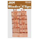 JAM PAPER Colorful Binder Clips - Large - 1 1/2 Inch (41 mm) - Rose Gold Binderclips - 12/Pack