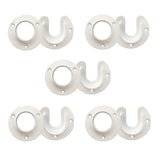 Design House 182717 Pole Socket, Fits Standard Closet Rods, Durable, White, 5 Pack