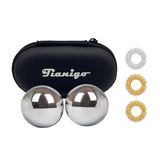 Tianigo Stainless Steel Baoding Balls Set,1.57 Inches Chinese Health Balls, Metal Stress Relief Hand Massage Balls No Chime for