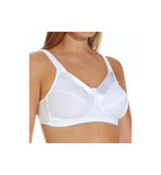 Fruit of The Loom Womens Seamed Soft Cup Wirefree Cotton with Satin Trim Bras, White, 44D US