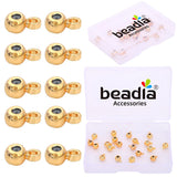 BEADIA 18K Gold Plated Stopper Beads 3mm 20pcs Insert Silicon Round with Ring Length Adjust Spacer Beads for Jewelry Making Find