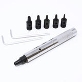 Japan Made Belt Hole Puncher for Leather Interchangeable 2-4.5mm 5 Size Punch Head (M) Punch Set, POLARIS Brand Japanese Tool