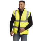 JORESTECH High Visibility Reversible Insulated Safety Vest with ANSI Compliant Reflective Tape Bodywarmer (Large)