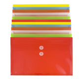 JAM PAPER Plastic Envelopes with Button & String Tie Closure - Legal Booklet - 9 3/4 x 14 1/2 - Assorted Primary Colors - 12/Pac
