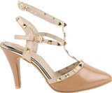 Shoetopia Women'S & Girl'S Tan Slim Heeled Pointed Toe Pump-Eu38,Tan,5,B09HPMRHYQ