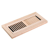 Homewell Maple Wood Floor Register, Flush Mount Vent with Damper, 4x12 Inch, Unfinished