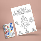 Desi Vastra Half Engineer Christmas theme Printed DIY Greeting Card with Crayons Color For Christmas Gifting, Kids (DIY Theme Ki
