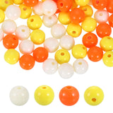HARFINGTON 100pcs Cream Yellow Acrylic Round Beads 10mm Dia 1.9mm Hole Plastic Resin Smooth Balls Loose Bead for Jewelry Making