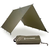AquaQuest Guide Tarp - Ultralight Waterproof (5,000 mm) Seam-Taped 40D Ripstop Rain Fly for Backpacking, Stealth Camping & Thru-