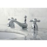 Kingston Brass Ks3955Ax Restoration Mini Widespread Lavatory Faucet With Metal Cross Handle, Oil Rubbed Bronze, 4-Inch Adjustabl