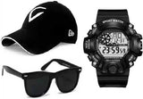 Sba Prime 3Pcs/Set MenS Gift Set Men And Boys Watch, Cap & Sunglasses Combo Set Birthday Present, Pack Of 3, 6016 Multicolour