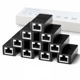 Dingsun RJ45 Coupler, Ethernet Extender for Cat7/Cat6/Cat5e/Cat5 Female to Female Ethernet Coupler Connector (10, Black)