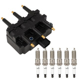 ECCPP 1 ignition coils with 6 iridium Spark Plugs,UF305,for Chrysler Town & Country &,for Dodge Grand Caravan &,for Jeep,for Wra