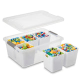 MACOPRO 17 QT Clear Storage Bins with Lids Plastic Box Multipurpose Stackable Storage Containers for Organizing Tool,Craft,Crayo