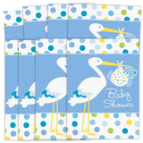 Unique Baby Boy Stork Thank You Note Cards, 5.5 x 4, Blue