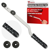 16 inch Steel Duct Stretcher Tool with Ergonomic Wave Grip & Extended Bend for More Space | Drive Cleat Installation & Duct Pull