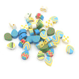 100 Pcs Easter Egg Polymer Clay Beads Mixed Heishi Spacer Beads Supplies for DIY Bracelet Earring Necklace Jewelry Making