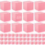 Zhehao 48 Pack Christmas Pink Gift Boxes Small Cardboard Gift Boxes with Lids Bulk 4 x 4 x 4 Inch Square Kraft Cube Paper Box As