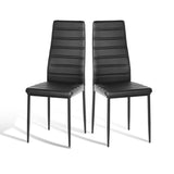 Homy Casa Set of 2 Modern Dining Chairs, Upholstered Armless Chairs with PVC Upholstery and Sturdy Metal Legs, Comfortable Padde