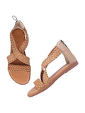 Shoetopia Women'S Flat Sandal-6 Kids Uk (Girls-Crv-Tan)-Eu39,Tan,6,B0D4VVC8PH