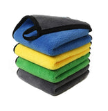 NACIA Microfiber Car Cleaning Cloth 500 GSM (Pack of 4) Extra Large and Soft, Suede Edging for ScratchFree Drying 40x40 cm Lint