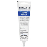 ROMAN Seam Repair Adhesive - Sealer for Wallpaper Tears and Loose or Overlapping Edges - White, 3 Ounce Tube with Applicator Noz