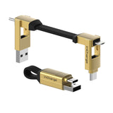 Rolling Square inCharge 6 - Keychain USB C Charger Cable, Lightning Cable and Micro-USB for Smartphone, Universal Cable Charger