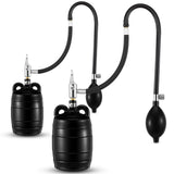Nuanchu 2 Sets 3 Inch Test Plugs Inflatable Pipe Ball Plugs with Gas Tubes and Inflator Pumps, Black Rubber Pressure Test Balls