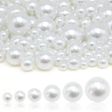 1470 PCS No-Hole Pearl Beads, Sew-On Faux Pearls in Mixed Sizes for Jewelry Making Bracelets Necklaces Hair Accessories DIY Craf
