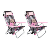 ROXY 2-Pack Beach Chair Bundle - Lightweight Folding Chairs with Adjustable Recline, Cup Holders, and Carry Bags - Portable and
