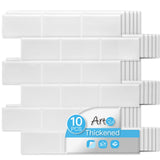 Art3d Peel and Stick Backsplash Tiles - 12x12 White Washed Thicker Design, Self-Adhesive Wall Tile for Kitchen & Bathroom