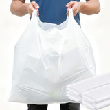 AmazingSpark 200 Pack 32 x 19 x 6 Extra Large White Plastic Shopping Bags(0.8 Mil Thick) Reusable Heavy Duty Large T-shirt