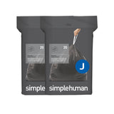 simplehuman Code J 40 Count, Genuine Odorsorb Custom Fit Liners, Drawstring Odor Absorbing Trash Bags in Dispenser Packs, 30-45