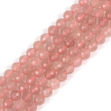6mm Strawberry Quartz Faceted Gemstone Round Loose Beads Strand 15.5-16 DIY Jewelry Making