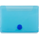 JAM Paper Large Business Card Holder - 2 1/4 x 3 3/4 x 1 - Blue - Sold Individually