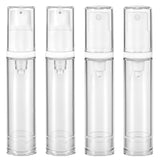 4 Pcs Empty Airless Pump Bottles, Refillable Clear Travel Pump Bottle Lotion Container Vacuum Cosmetic Container Press and Spray