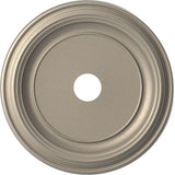 22OD x 3 1/2ID x 1 1/2P Traditional Thermoformed PVC Ceiling Medallion (Fits Canopies up to 13 1/2), Metallic Silver Metallic