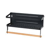 Household Essentials Metal Magnetic Spice Rack with Paper Towel Holder, Black