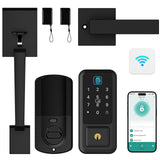WiFi Front Door Lock Set, Hunnay Smart Locks for Front Door, Keypad Fingerprint Deadbolt APP Control Bluetooth Alexa Auto Lock,