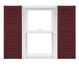 Mid America Open Louver Vinyl Shutters (1 Pair) - 14.5 x 25 078 Wineberry
